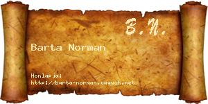 Barta Norman névjegykártya